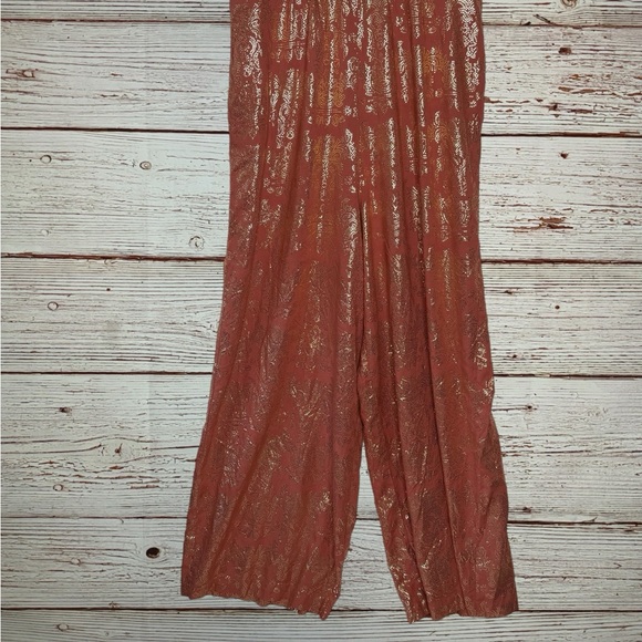 Anthropologie Akemi + Kin Sofia Metallic Jumpsuit Sz 14 - Picture 6 of 16